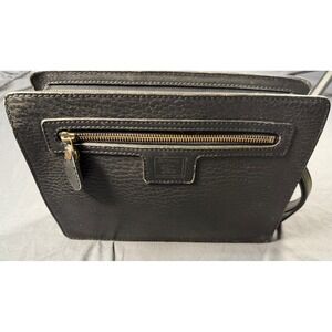 Burberrys Black Leather Clutch Bag Wristlet Pouch Zippered‎ Front Pocket Vintage